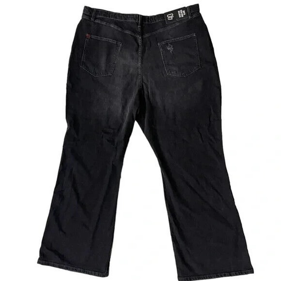 BDG Black Distressed Stretch Denim High Rise Plus Size Flare Jean Size 40 NWT - Picture 2 of 3